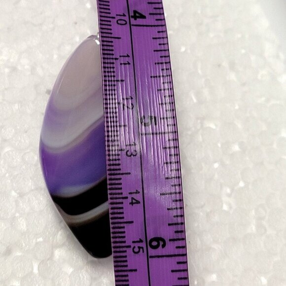 Purple Agate Ring Adjustable Band Handmade Semi Precious Ring - Picture 7 of 8